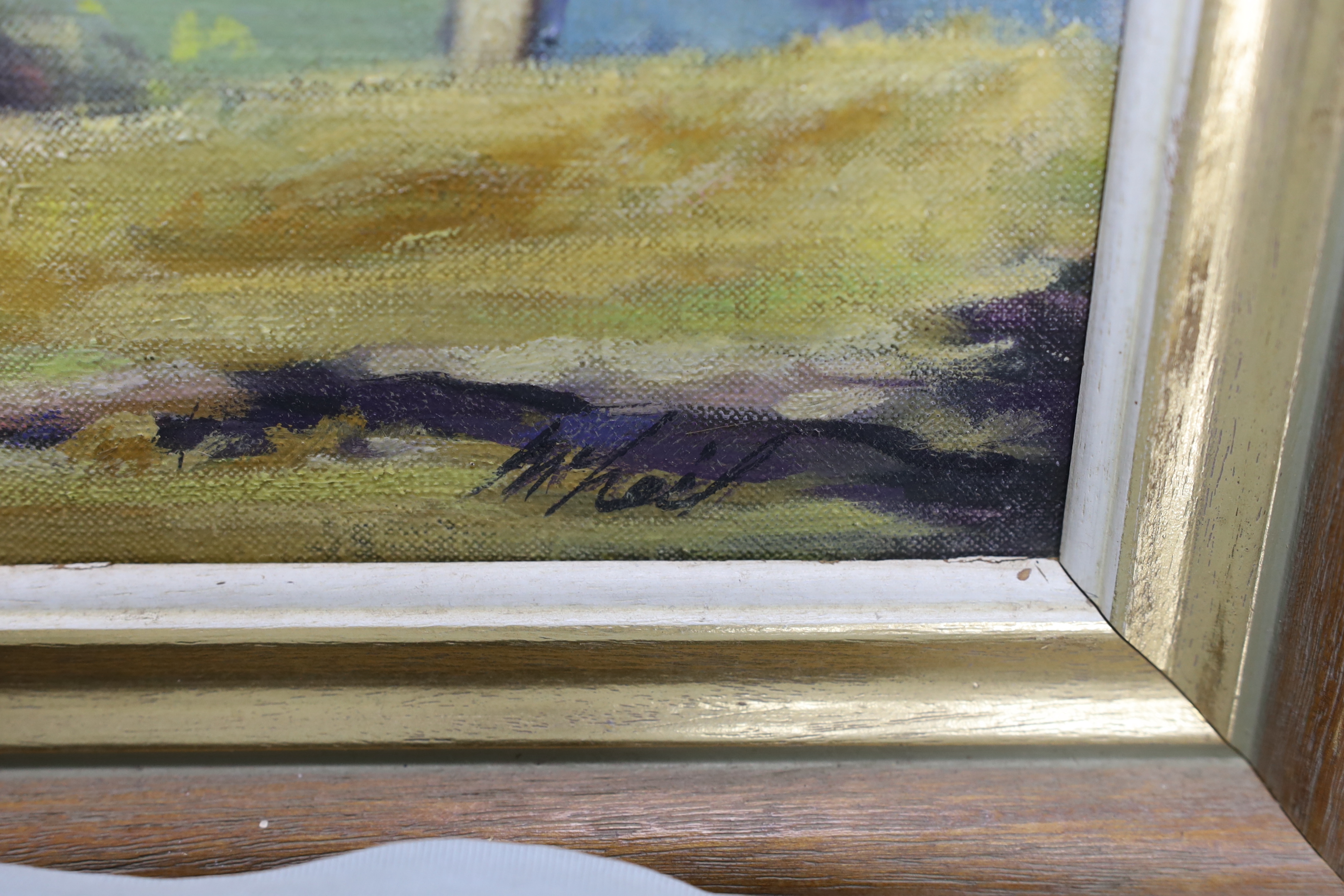 20th century, oil on canvas, Irish landscape, indistinctly signed, 75 x 62cm